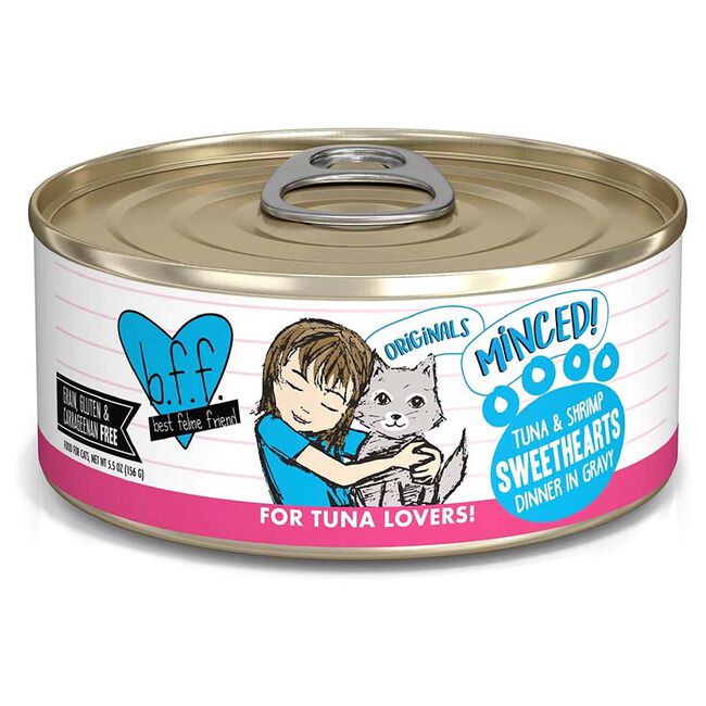 Weruva BFF Minced Cat Food - Tuna & Shrimp Sweethearts Dinner in Gravy - 5.5 oz image number null