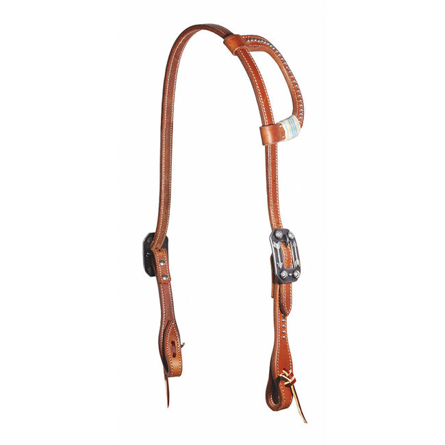 Professional's Choice Turquoise Rawhide One-Ear Headstall - Closeout image number null