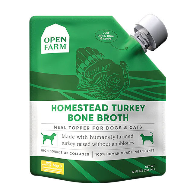 Open Farm Bone Broth for Dogs & Cats - Homestead Turkey Recipe - 12 oz image number null
