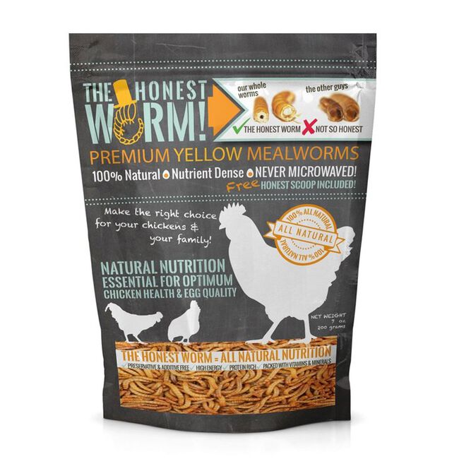 The Honest Worm Premium FreezeDried Yellow Mealworm Poultry Treat
