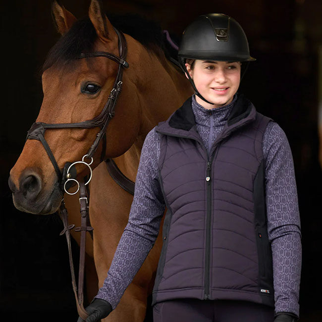 Kerrits Women's Counter Balance Quilted Riding Vest - Plum Noir image number null