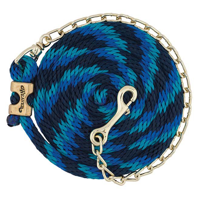 Weaver Equine Poly Lead Rope with Brass-Plated Chain image number null