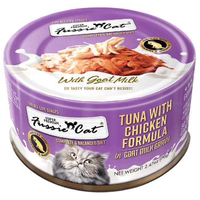 Fussie Cat Goat Milk Formulas - Tuna with Chicken in Goat Milk Gravy - 2.47 oz image number null