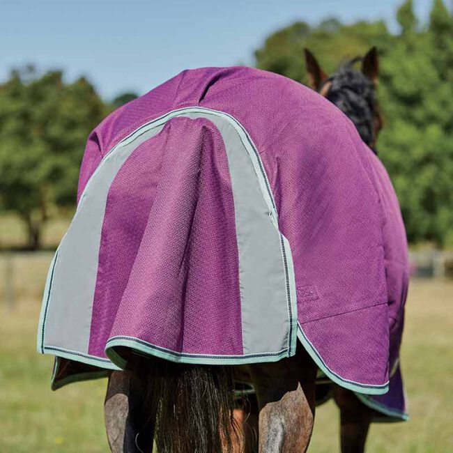 WeatherBeeta Pony ComFiTec Premier Freedom Standard Neck Lite - Purple/Navy/Mint image number null