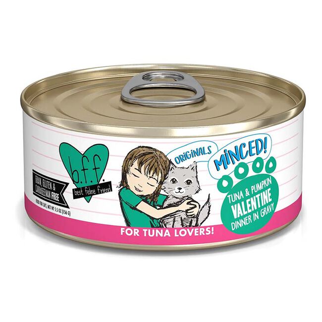 Weruva BFF Minced Cat Food - Tuna & Pumpkin Valentine Dinner in Gravy - 5.5 oz image number null