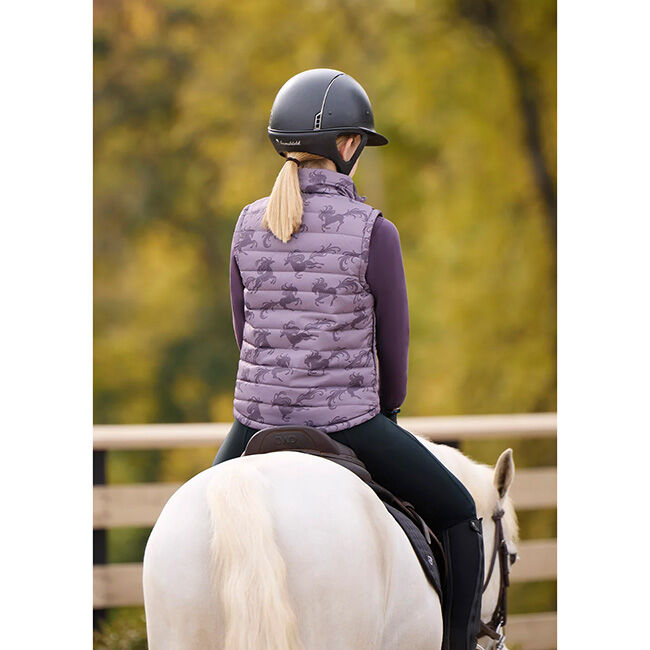 Kerrits Kids' Pony Parade Reversible Quilted Riding Vest - Elderberry/Thistle Horse image number null