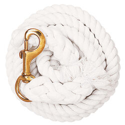 Weaver Cotton Lead Rope with Brass Snap - White