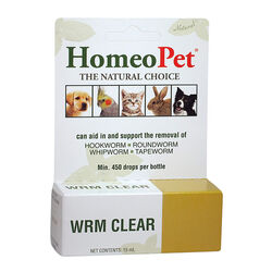HomeoPet WRM Clear - Homeopathic Worm Treatment for Pets - 15 ml