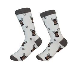 E&S Pets Unisex Novelty Crew Socks - Black Chihuahua