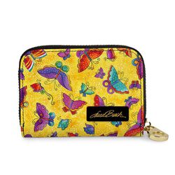 Monarque Laurel Burch RFID Zippered Wallet - Yellow Butterflies