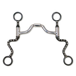 Myler Black Steel Seven Shank with Medium Wide Ported Barrel MB 33