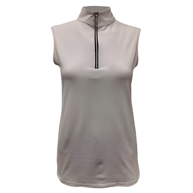 Tailored Sportsman Women's Sleeveless IceFil Zip Top Shirt - Bone/Black/Silver image number null