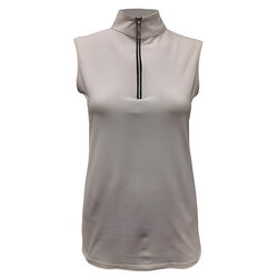 Tailored Sportsman Women's Sleeveless Icefil Zip Top Shirt - Bone/Black/Silver