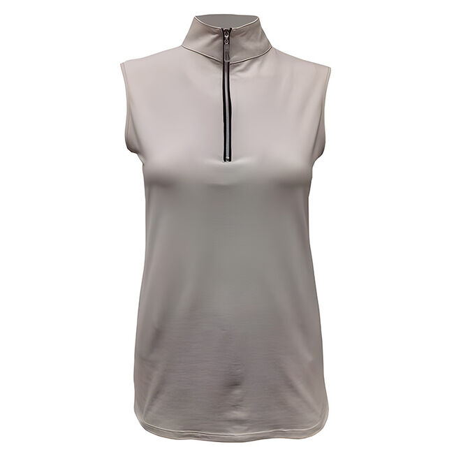Tailored Sportsman Women's Sleeveless IceFil Zip Top Shirt - Bone/Black/Silver image number null