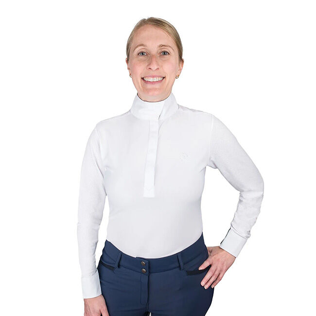 Ovation Women's Jorden II DX Long Sleeve Show Shirt - White/Sunkissed image number null