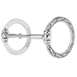 Weaver Snaffle Mouth Bit with Floral Engraving and Black Accents