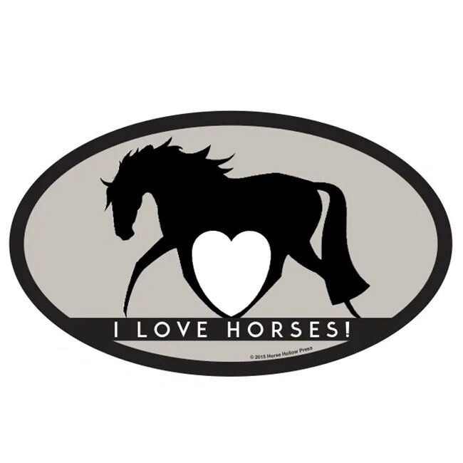 Horse Hollow Press Oval Bumper Sticker - "I Love Horses" image number null