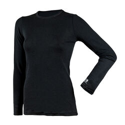 Janus Women's 100% Merino Wool Long Sleeve Shirt - Black