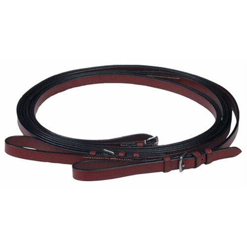 Stübben Icelandic Leather reins with Leater Hand Stops And Rotating Karabiner Hooks 