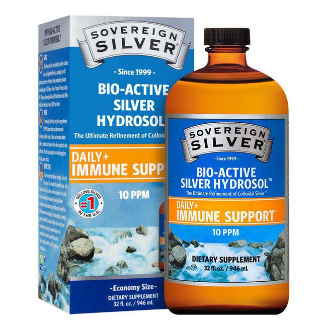 Sovereign Silver Bio-Active Silver Hydrosol - Daily+ Immune Support - Twist-Top Bottle image number null