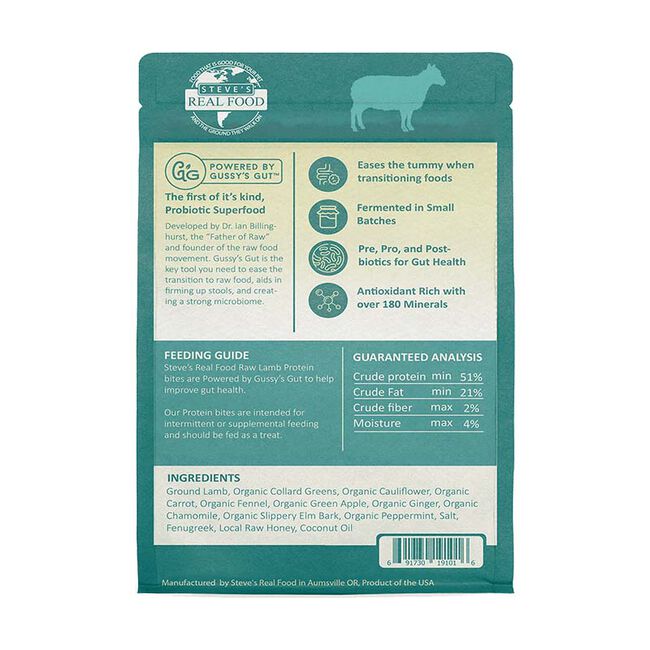 Steve's Real Food Raw Freeze-Dried Protein Bites Probiotic Dog & Cat Treats - Lamb Recipe image number null