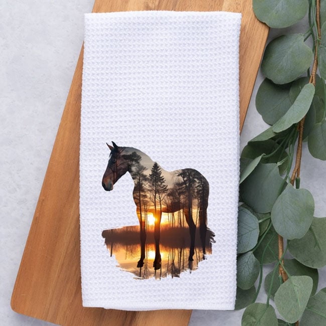 Dark Horse Dream Designs Hand Towel - Sunset Stallion image number null