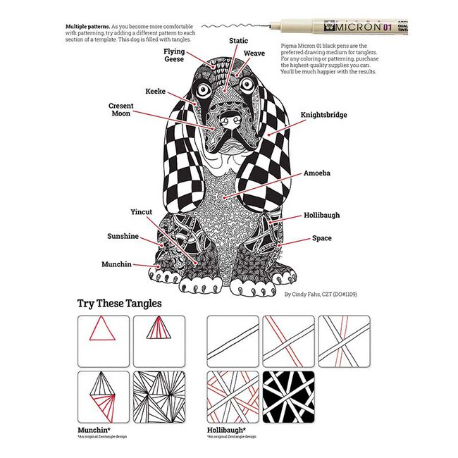 TangleEasy Lovable Pets: Design Templates for Zentangle, Coloring, and More - Closeout image number null