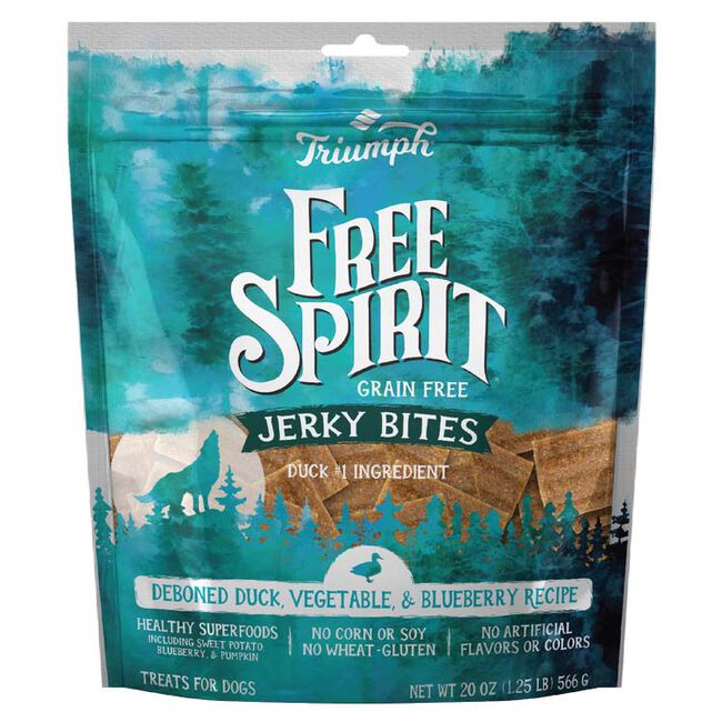 Triumph Free Spirit Grain-Free Dog Treats - Duck, Vegetable & Blueberry Recipe - 20 oz image number null
