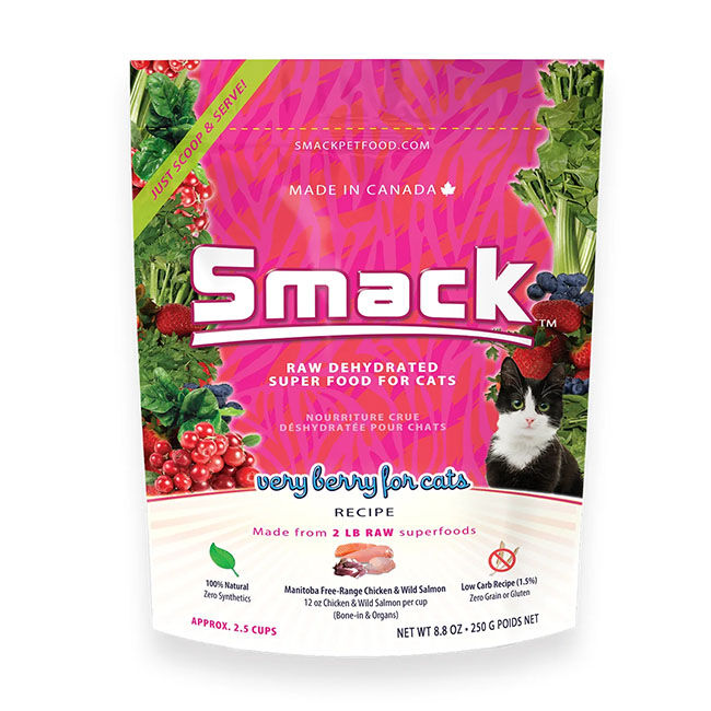 Smack Raw Dehydrated Super Food for Cats - Very Berry Recipe - 8.8 oz image number null