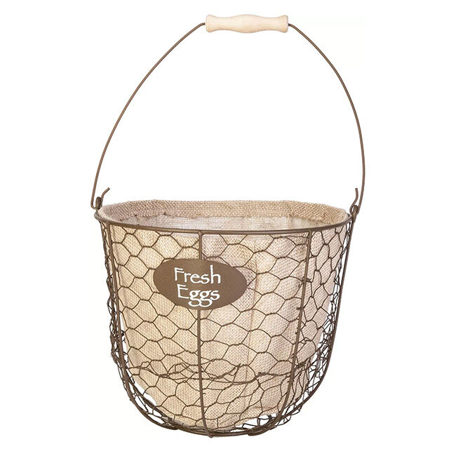 Panacea Products Rustic Farmhouse Burlap-Lined Egg Basket image number null