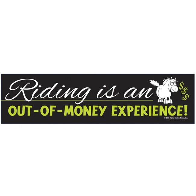 Horse Hollow Press Bumper Sticker - "Riding is an Out-of-Money Experience" image number null
