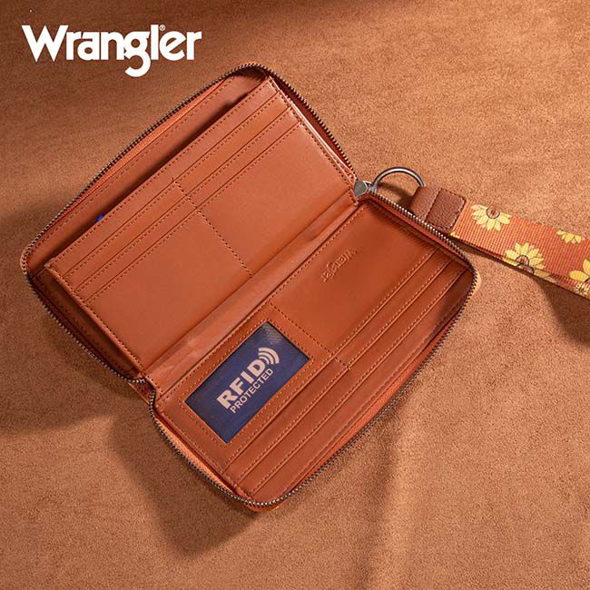 Wrangler Sunflower Print Wallet - Brown image number null