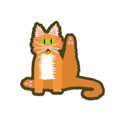 R. Nichols Sitting Orange Cat Sticker