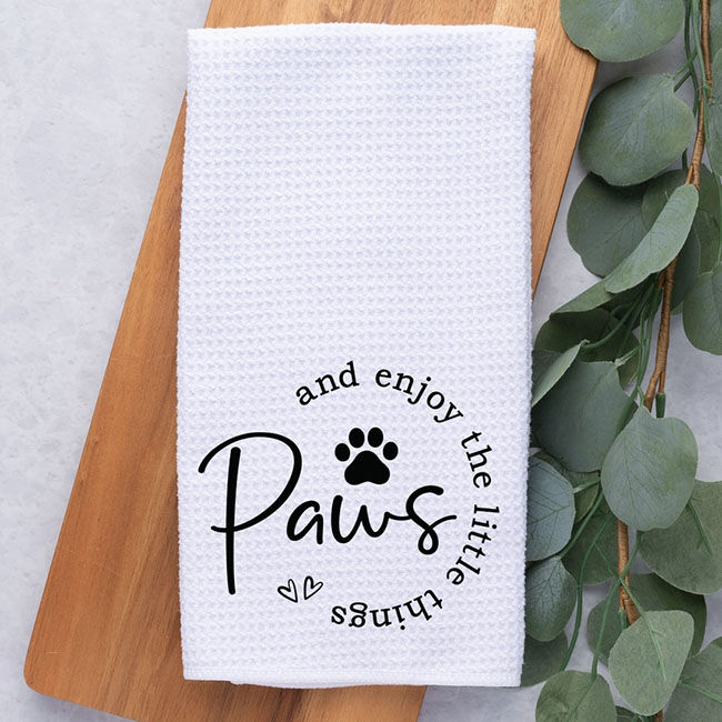 Dark Horse Dream Designs Hand Towel - Paws & Enjoy the Little Things image number null