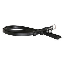 M. Toulouse Women's Leather Spur Strap with Stainless Steel Buckles - Black
