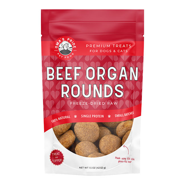 Oma's Pride Freeze-Dried Raw Beef Organ Rounds - 1.5 oz image number null