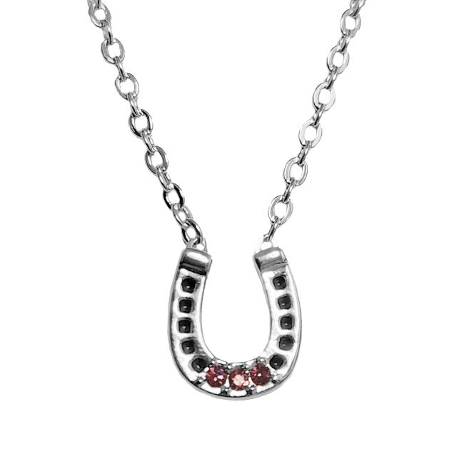 Finishing Touch of Kentucky Necklace - Horseshoe with Stones - Pink image number null