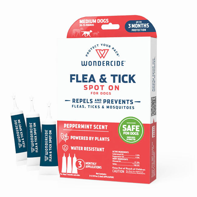 Wondercide Flea & Tick Spot On for Dogs & Cats with Natural Essential Oils - 3-Month Supply image number null