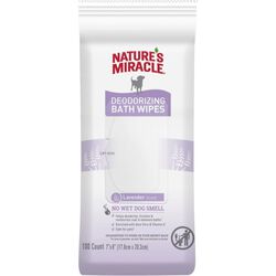 Nature's Miracle Deodorizing Bath Wipes - Lavender 100 ct