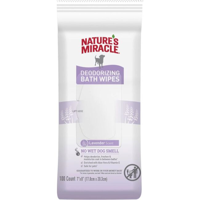 Nature's Miracle Deodorizing Bath Wipes - Lavender 100 ct image number null