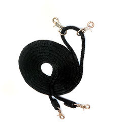 Triple E Poly Rope Draw Reins - Black