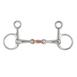 Shires Stainless Steel Bit with Hanging Cheeks and Copper Lozenge