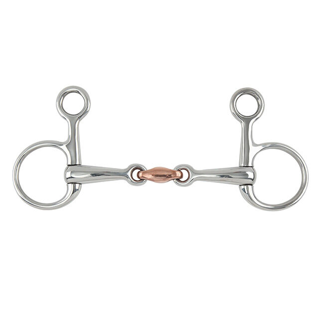 Shires Stainless Steel Bit with Hanging Cheeks and Copper Lozenge image number null