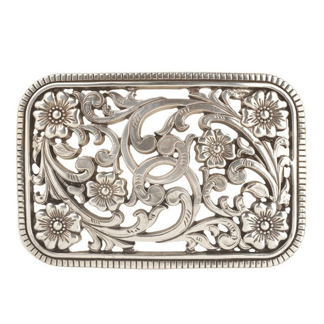 Nocona Women's Floral Filigree Belt Buckle image number null