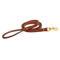 Tory Leather Rolled Handle Dog Lead with Brass Hardware - Oakbark