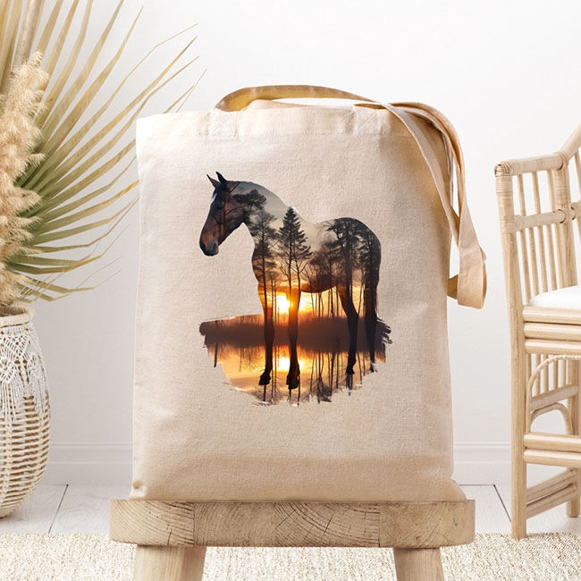 Dark Horse Dream Designs Canvas Tote Bag - Nature's Inner Stallion image number null