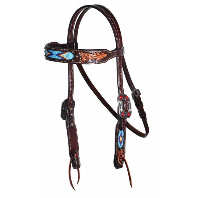 Professional's Choice Dark Beaded Browband Headstall image number null
