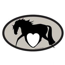Horse Hollow Press Oval Bumper Sticker - "Horse with White Heart"