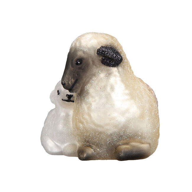 Old World Christmas Sheep With Lamb Ornament image number null