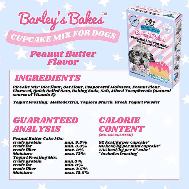The Bear & The Rat Barley's Bakes Birthday Cupcake Mix for Dogs - Peanut Butter Flavor image number null